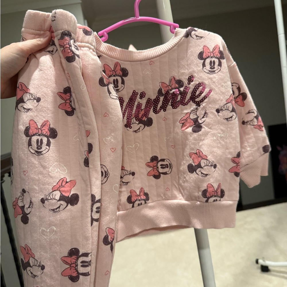 Pink Minnie Mouse Sweat Suit